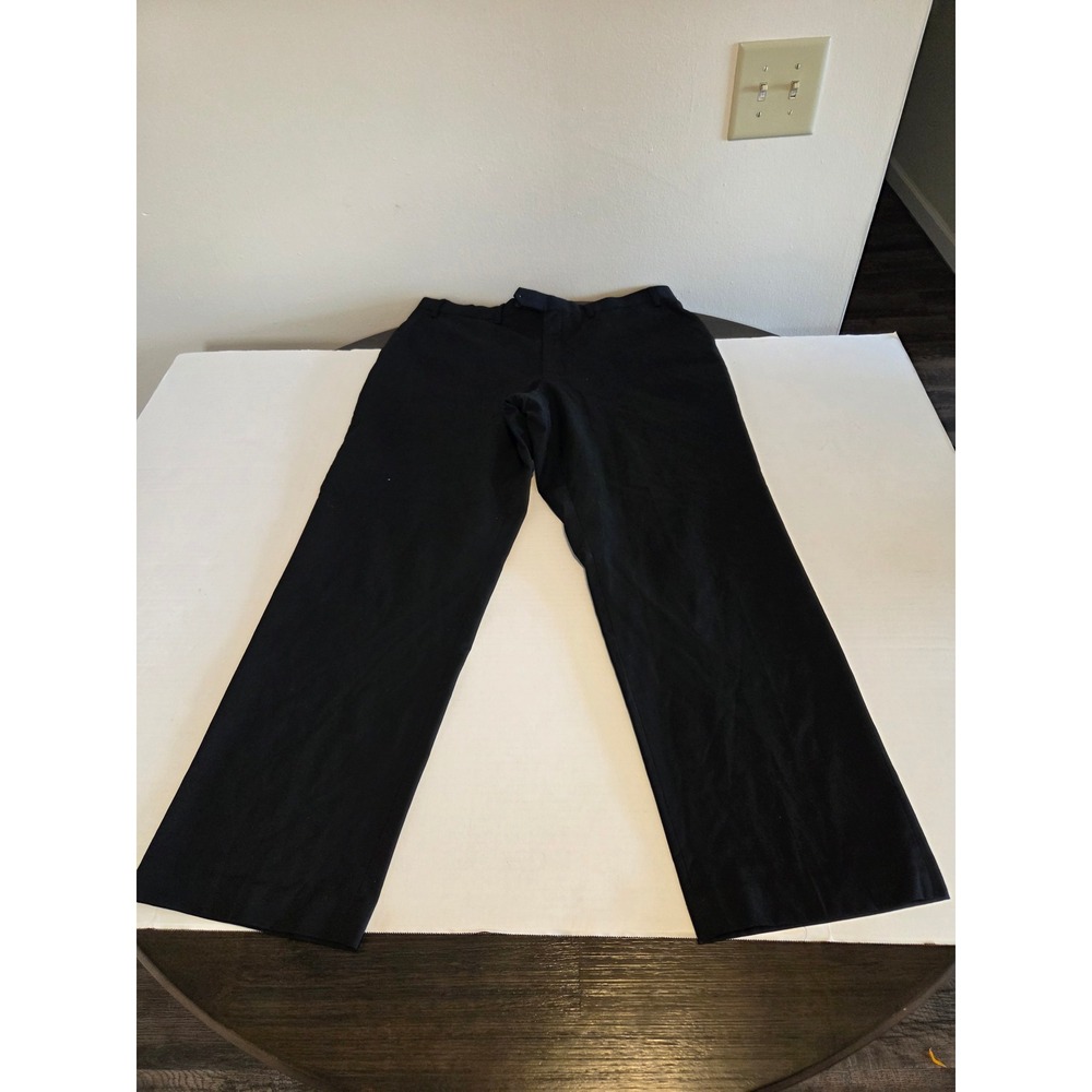 Sean John Fine Tailoring Mens Black Dress Pants 38W x 30L Flat Front Trousers - Picture 2 of 6